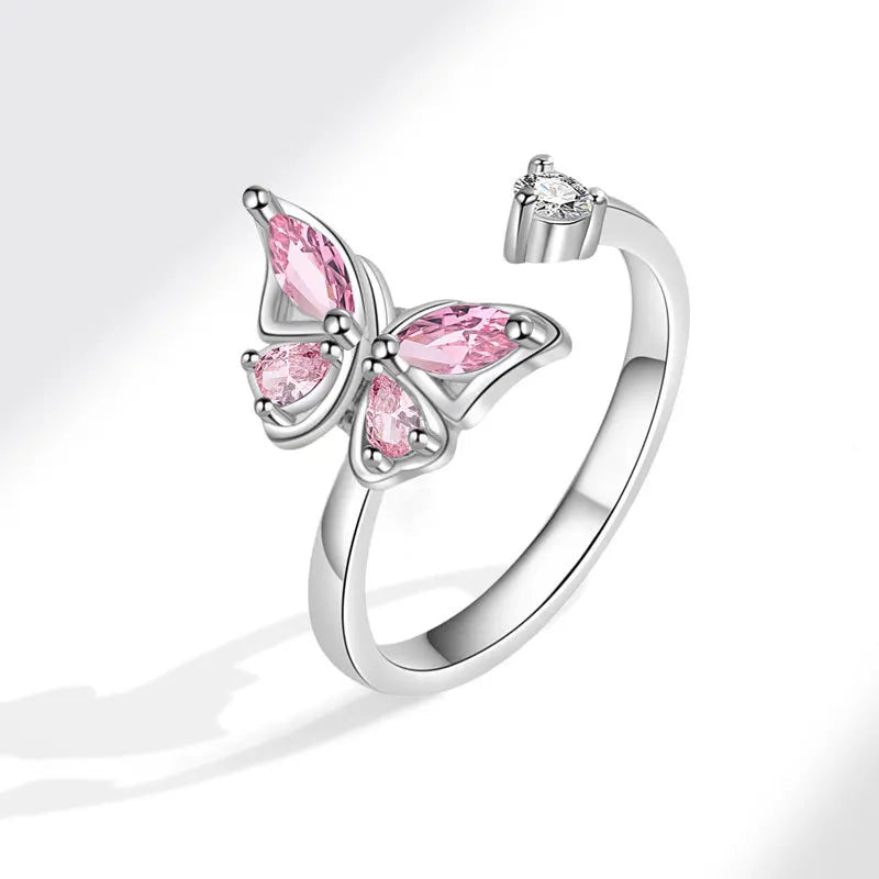 Bague Spinner Tournesol – Argent 925 & Zircon