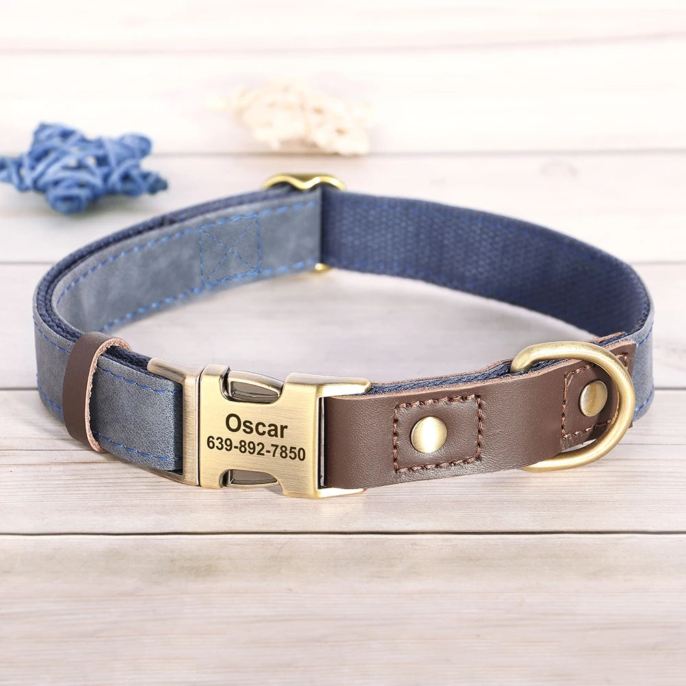 Collier Chien Personnalisé Gravé – Cuir  Réglable