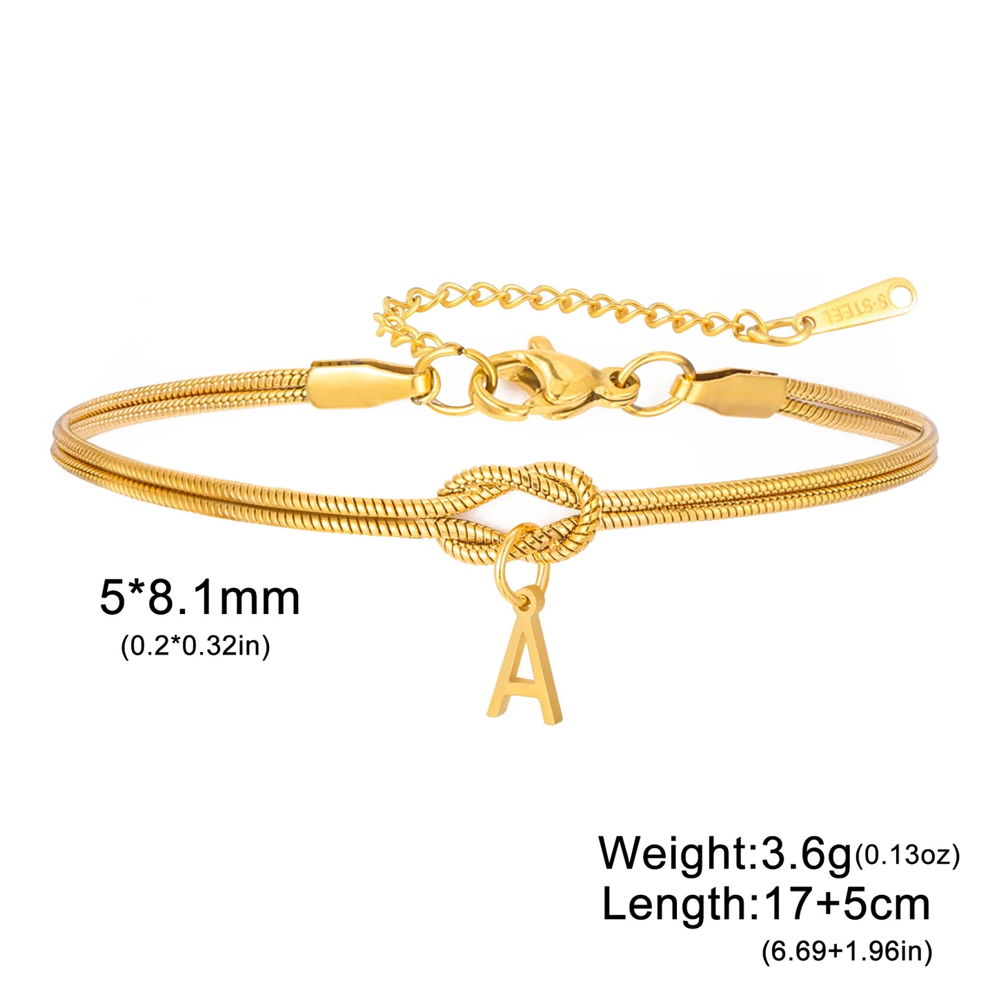 detail noeud bracelet love knot initiale bijou symbolique