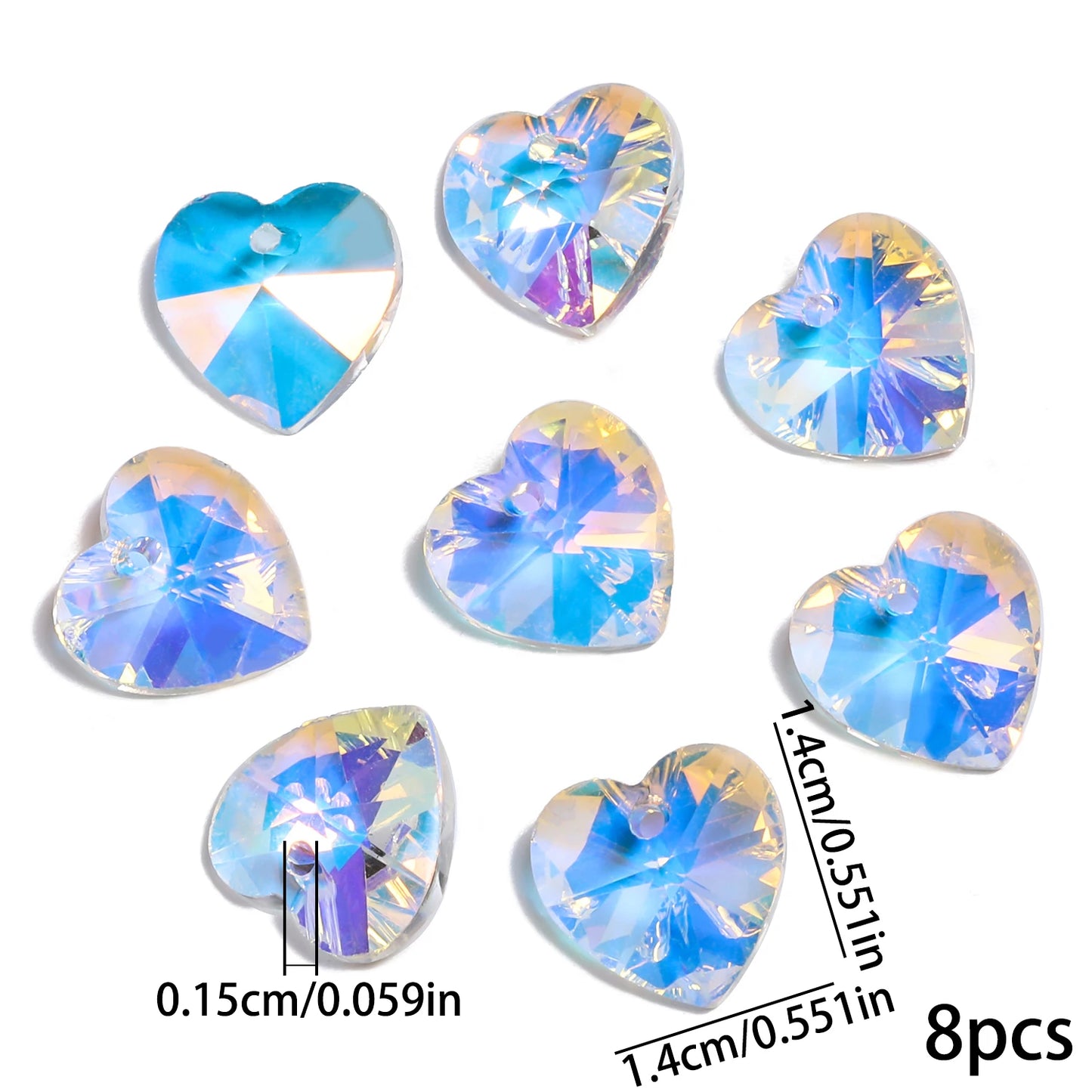 Pendentifs Cœur Cristal Multicolore