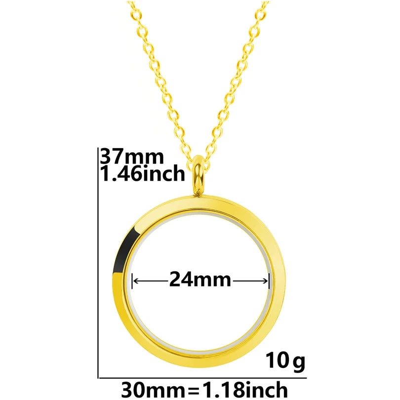 Collier Médaillon Photo Flottant