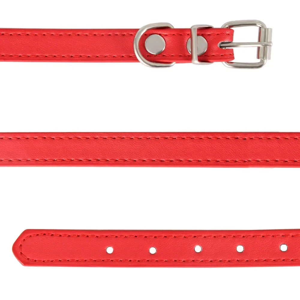 Collier Chat & Chien Personnalisé en Cuir Coloré