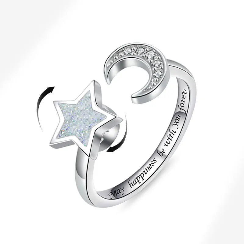 Bague Spinner Tournesol – Argent 925 & Zircon
