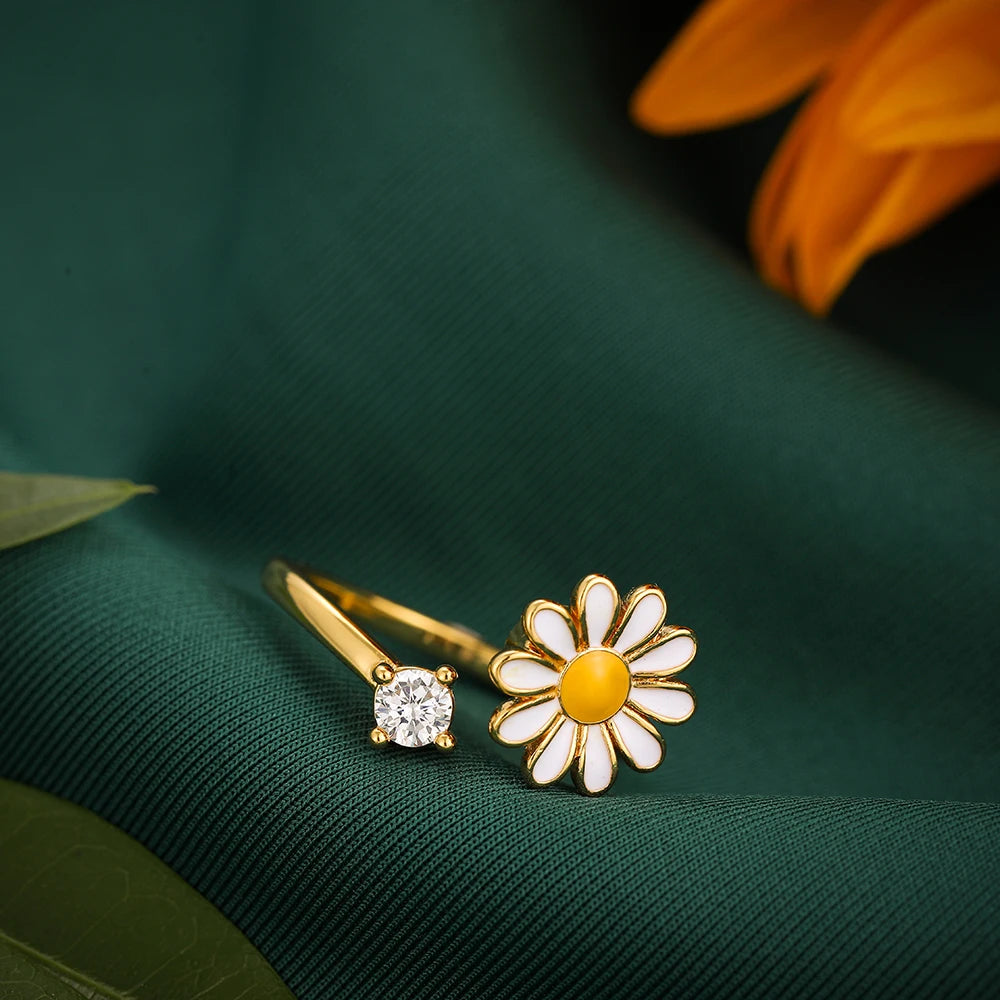 Bague Soleil Doré Rotative