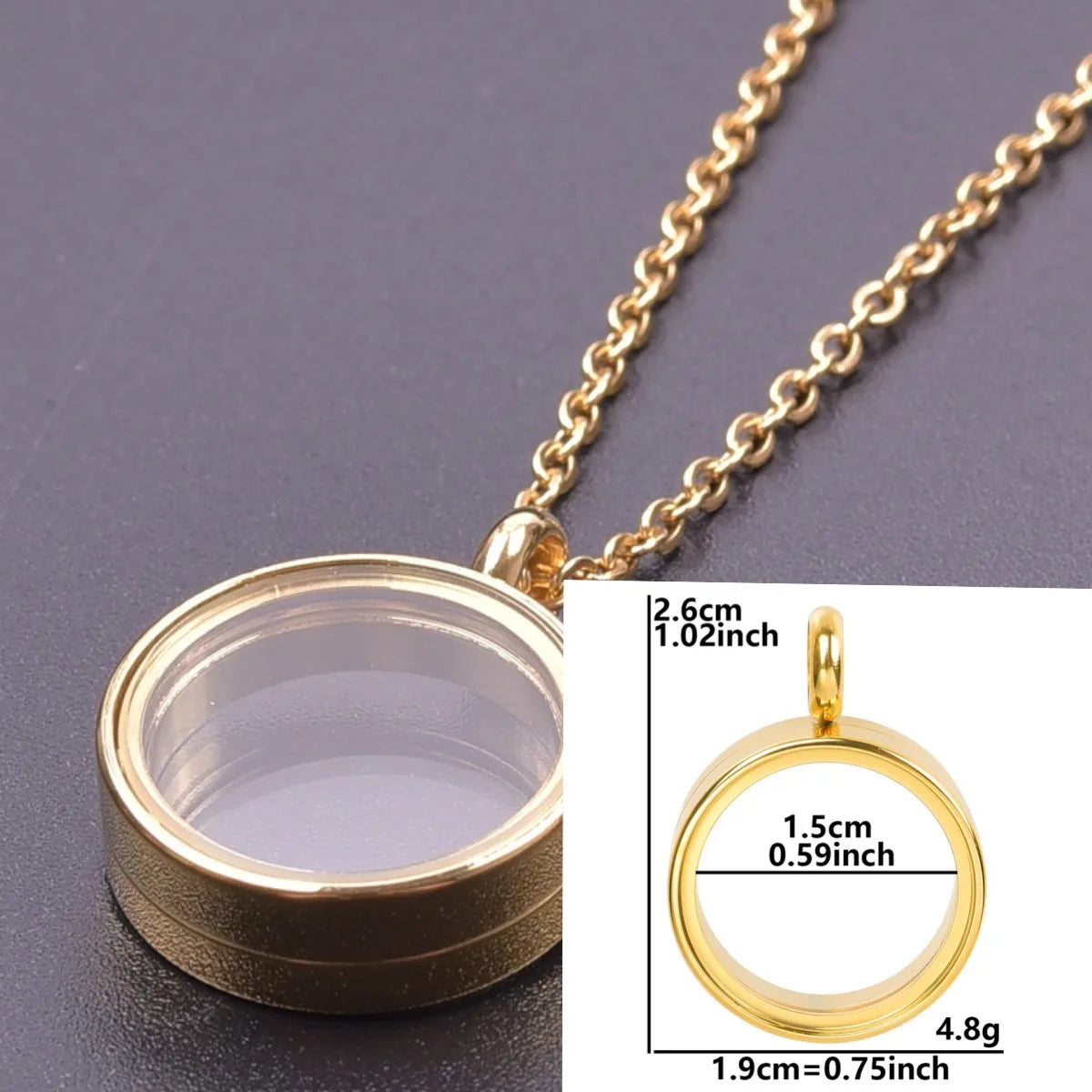 Collier Médaillon Photo Flottant