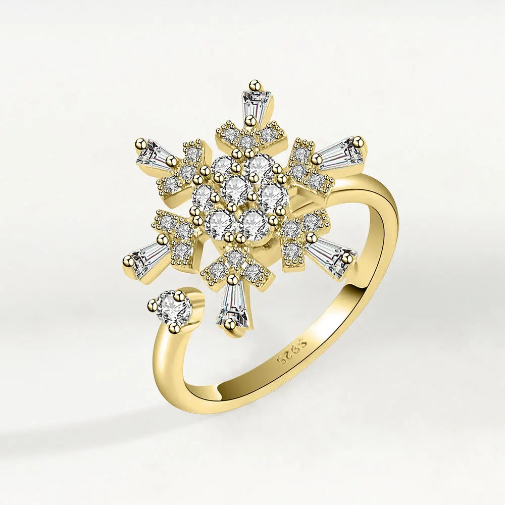 Bague Spinner Tournesol – Argent 925 & Zircon