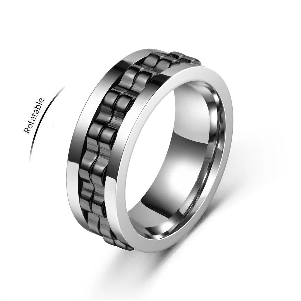 Bague Spinner Anti-Stress Homme – Acier Inoxydable