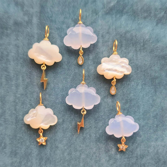 Pendentif Nuage Doré en Acier Inoxydable