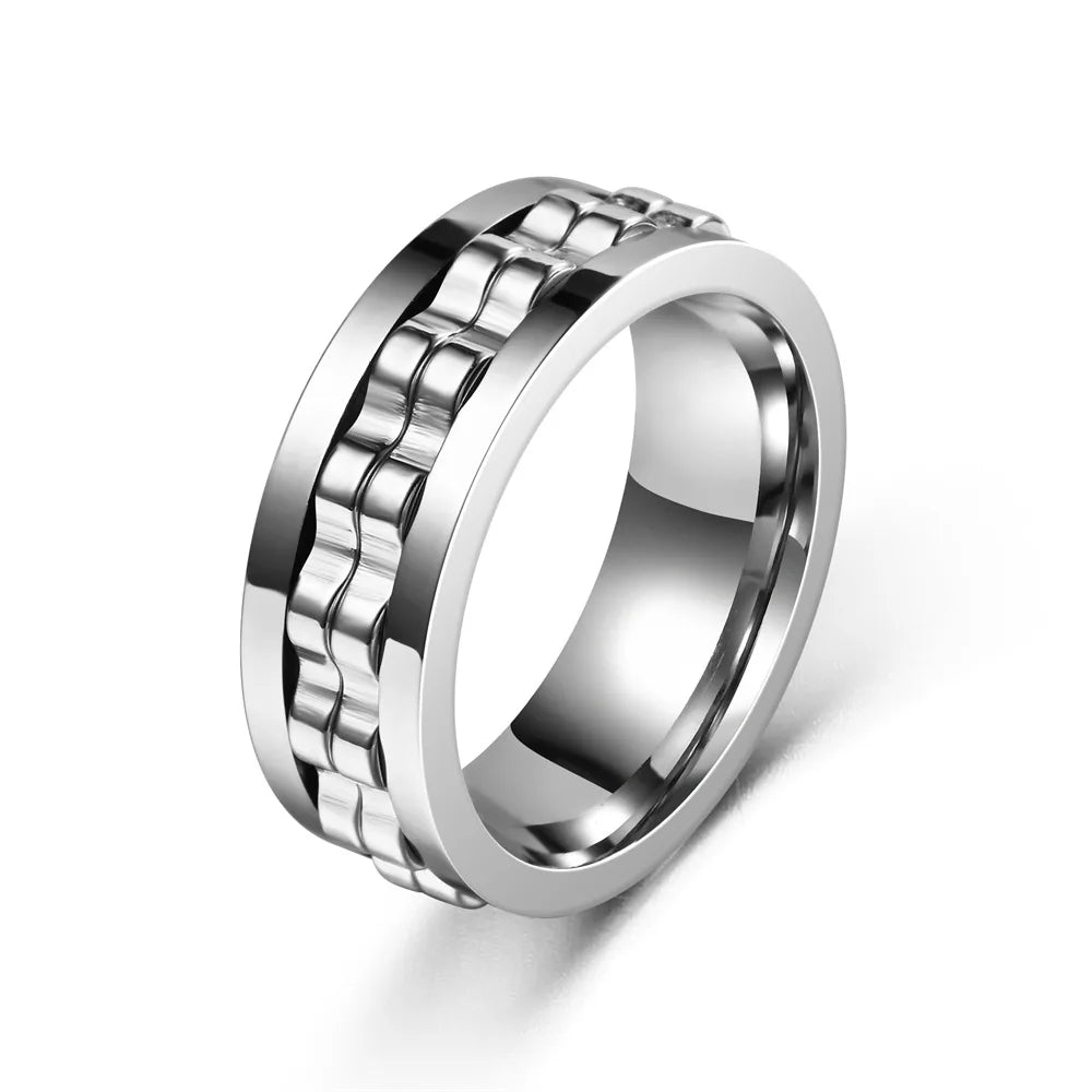 Bague Spinner Anti-Stress Homme – Acier Inoxydable
