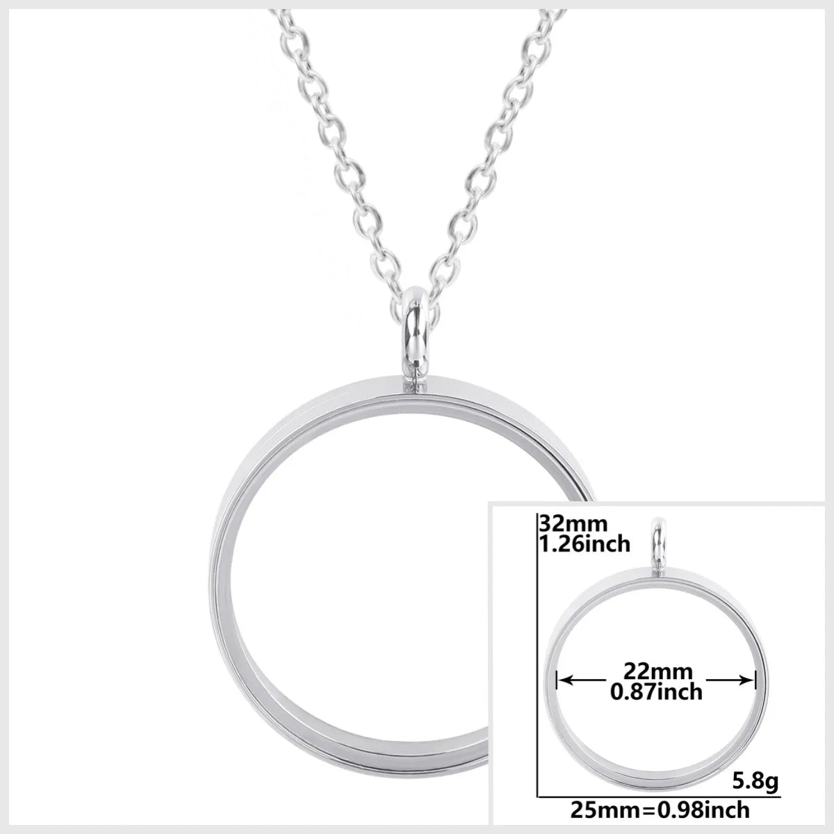 Collier Médaillon Photo Flottant