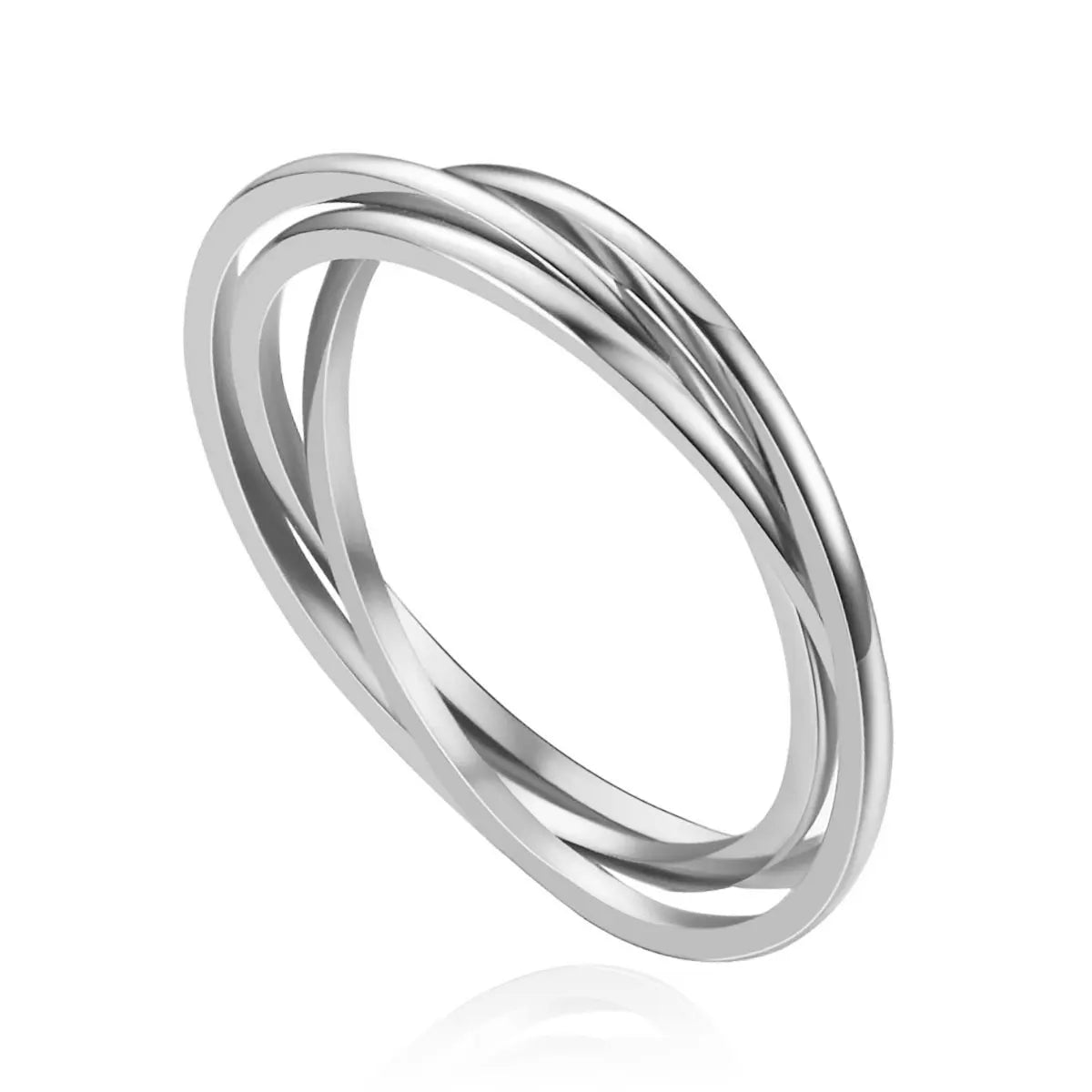 Bague Rolling 3 Anneaux Entrelacés – Acier Inoxydable