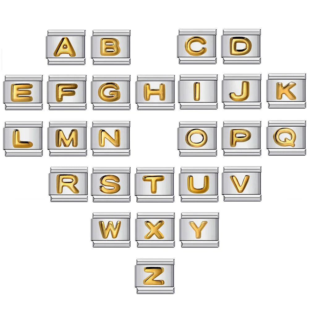 bracelet charms initiale doree a-z bijou personnalisable femme maison des emotions