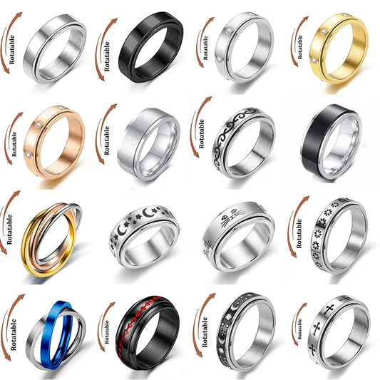 bague spinner anti-stress couple assortis acier bijou maison des emotions